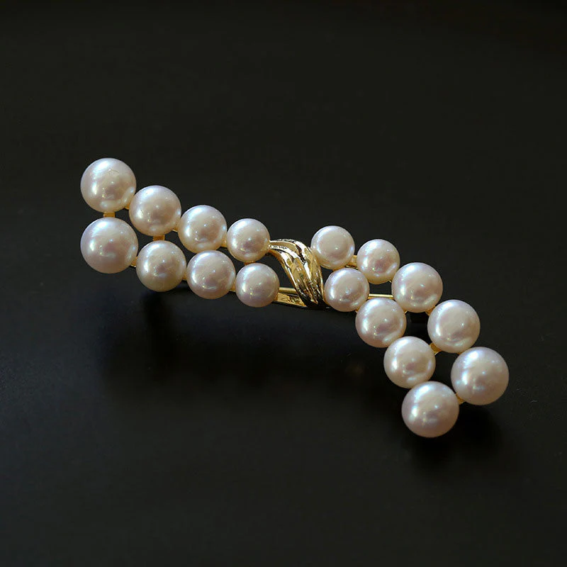 VICTORIAN FANTASIA 18K Gold Plated Luster Freshwater Pearl Branch Brooch - Image 3