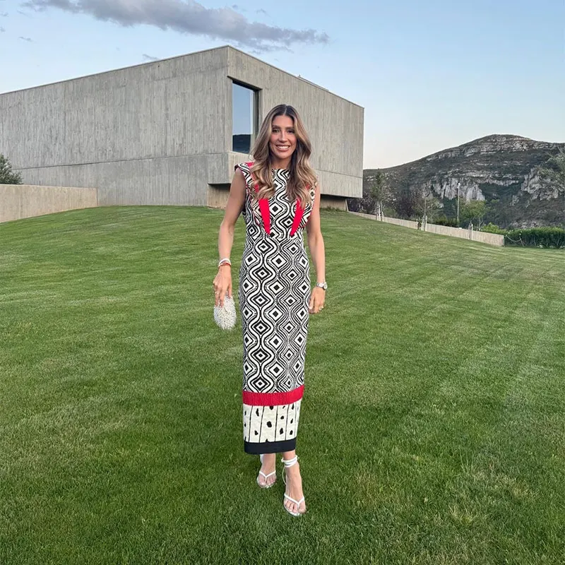 PRINTED FLY SleeveS MAXI Dress - Image 3