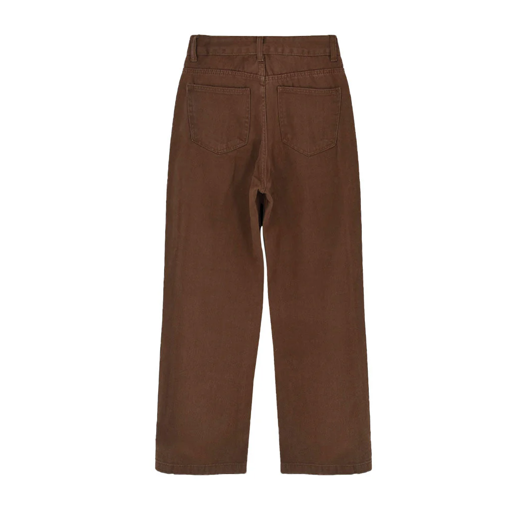 Vintage Style '90s High Waist Straight Leg Jeans - Chocolate - Image 5