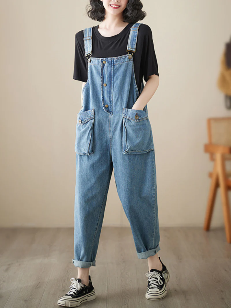 Wallflowers Denim Blue High Waist Overall Dungarees - Image 4
