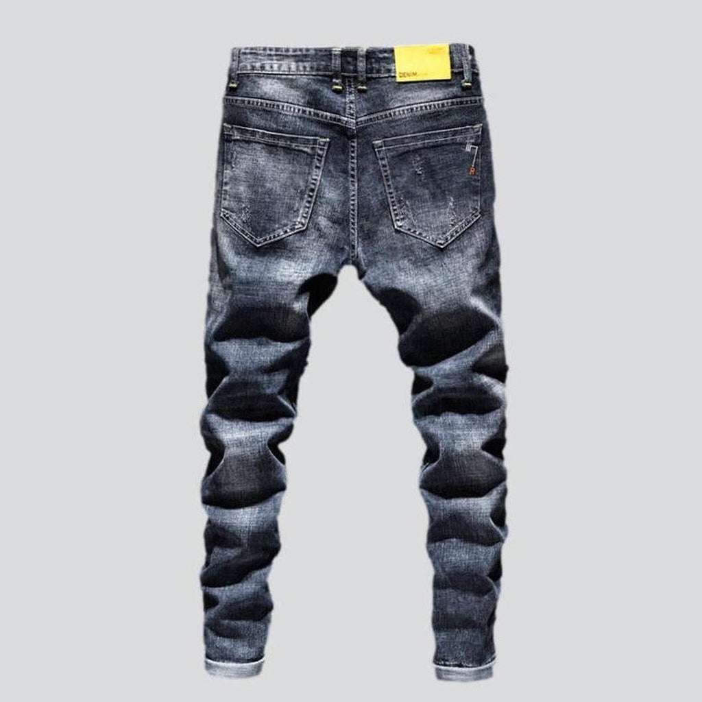 Washed men's ripped jeans - Image 3