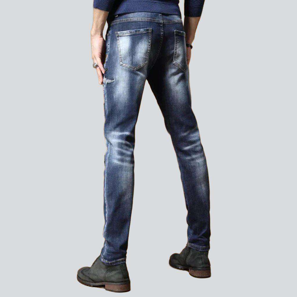 Whiskered embroidery men's jeans - Image 4