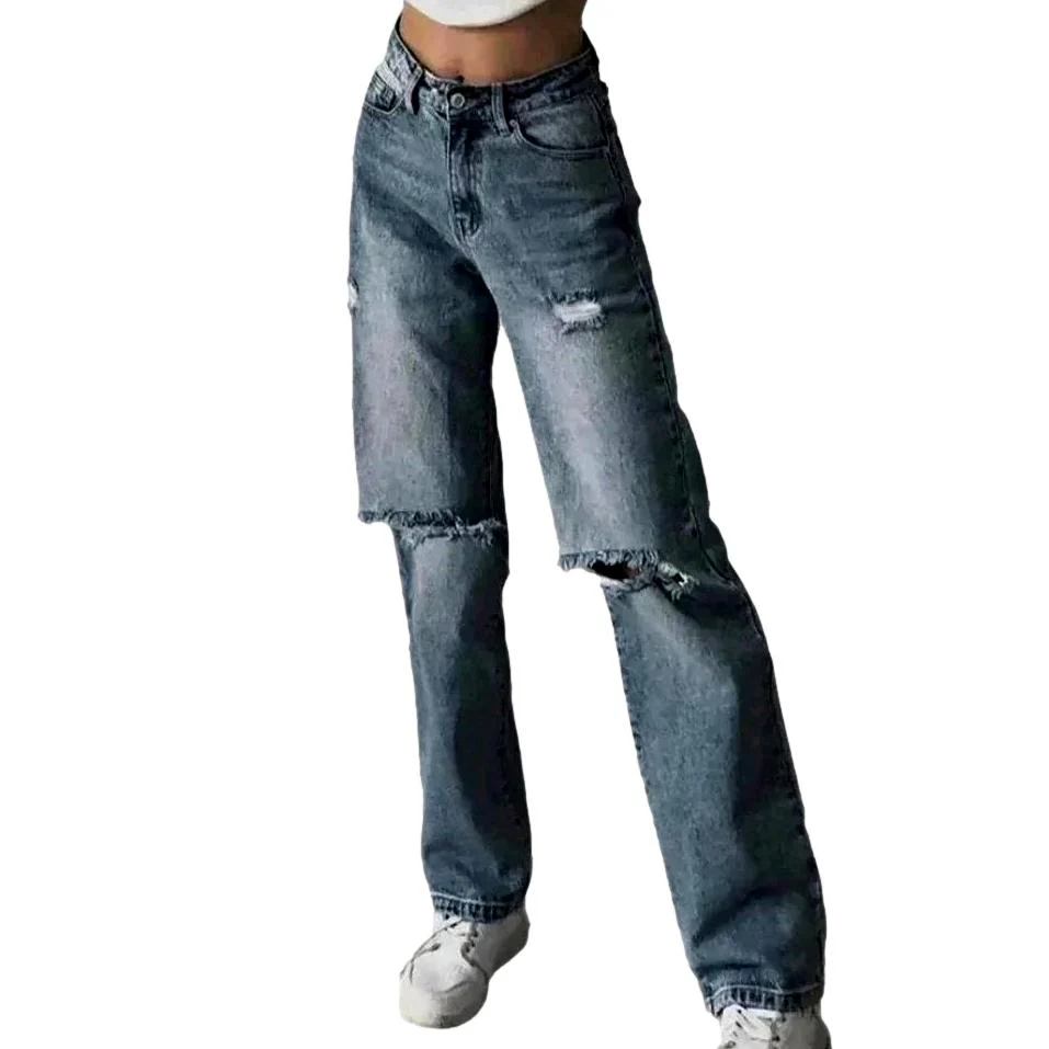 Whiskered grunge jeans for ladies - Image 2