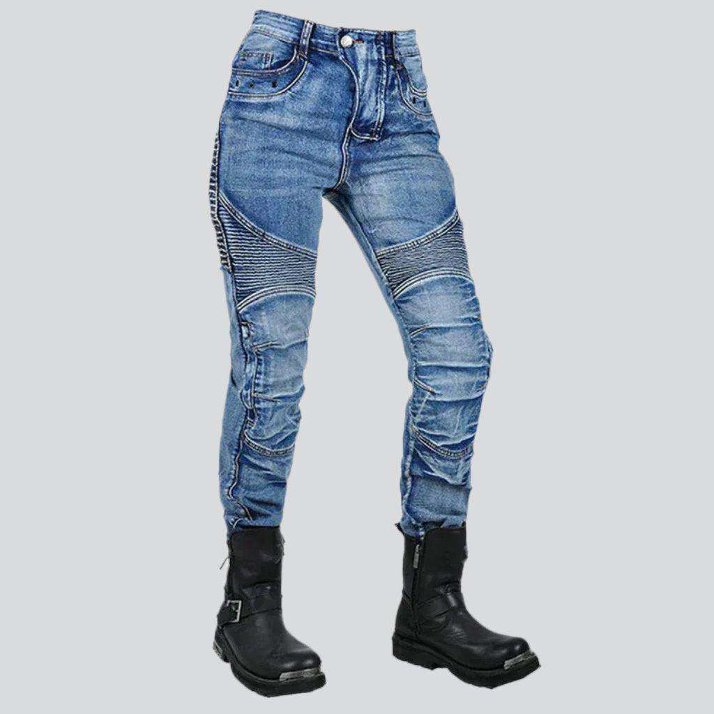 Whiskered men's biker jeans - Image 5