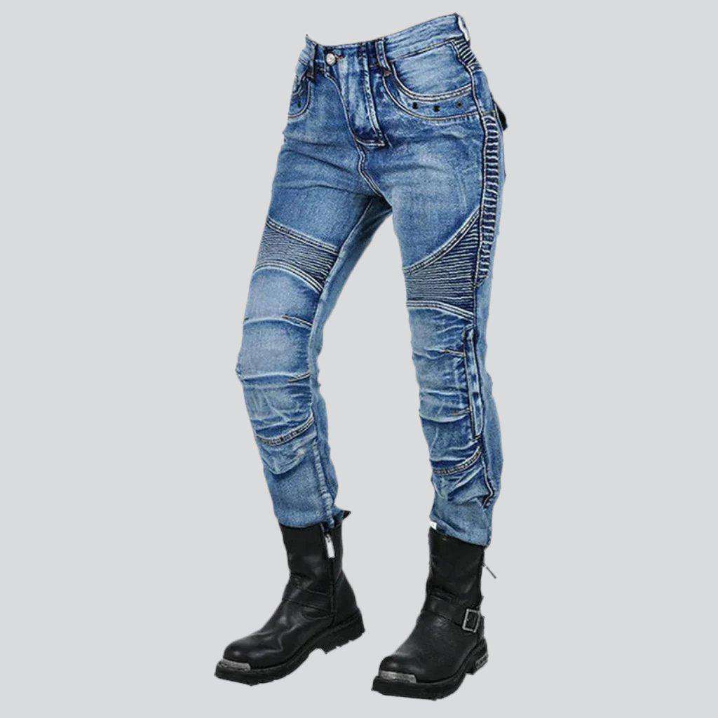 Whiskered men's biker jeans - Image 6