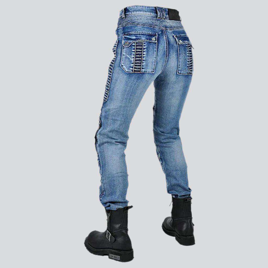 Whiskered men's biker jeans - Image 7