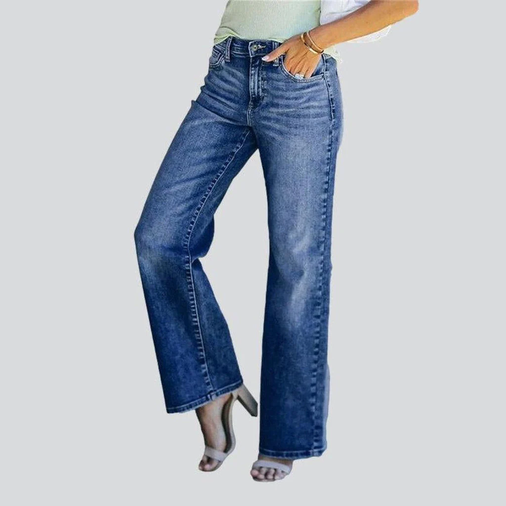Whiskered women's wide leg jeans - Image 5