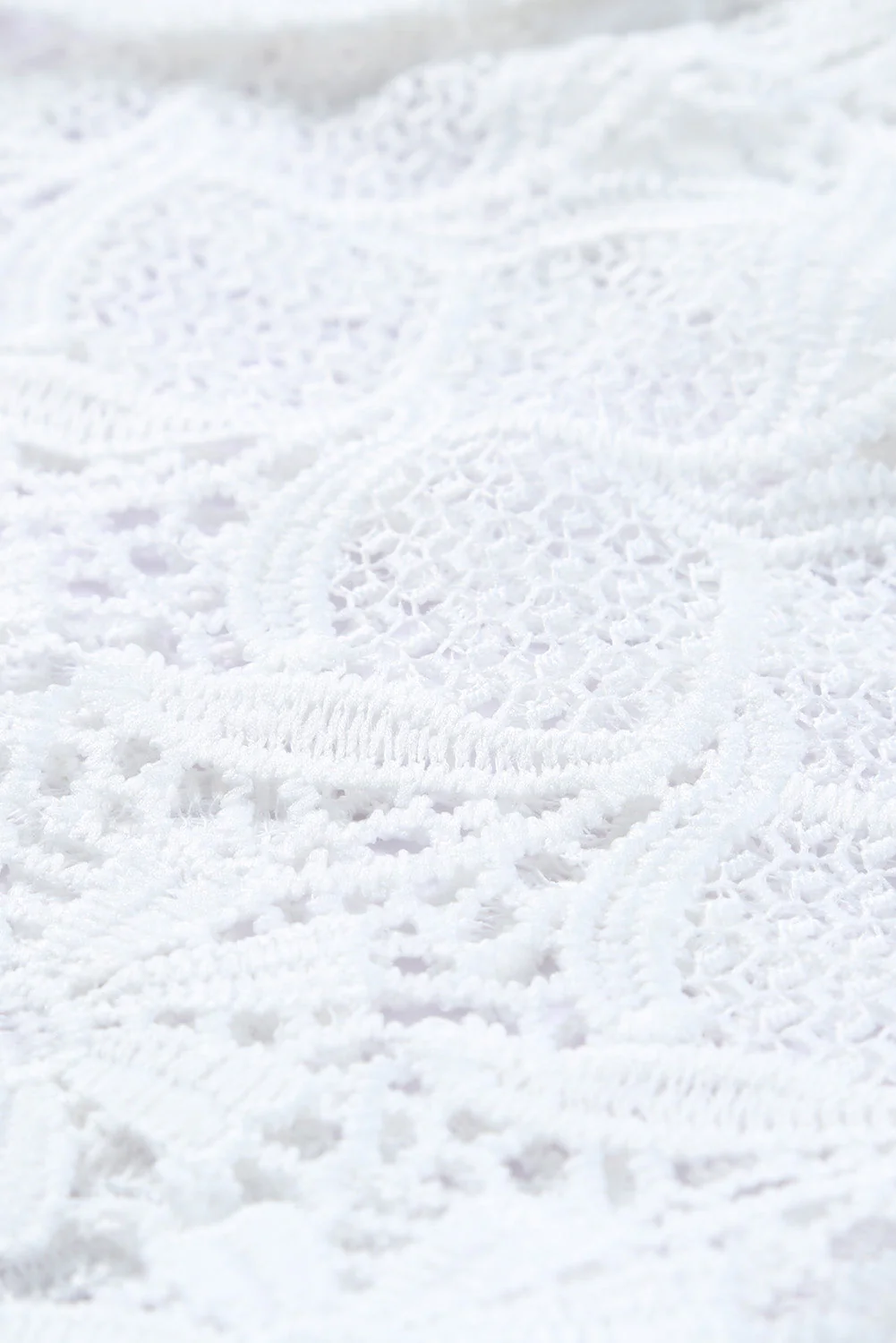 White Floral Lace Crochet Halter Backless Bralette - Image 11