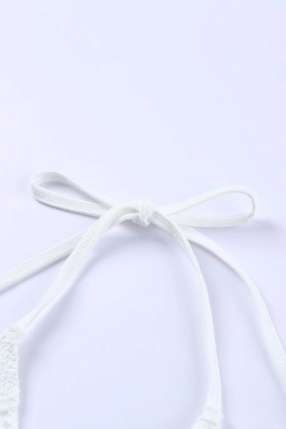 White Floral Lace Crochet Halter Backless Bralette - Image 8