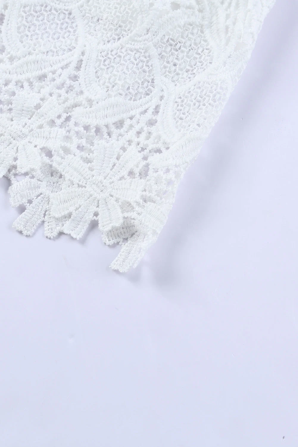 White Floral Lace Crochet Halter Backless Bralette - Image 9