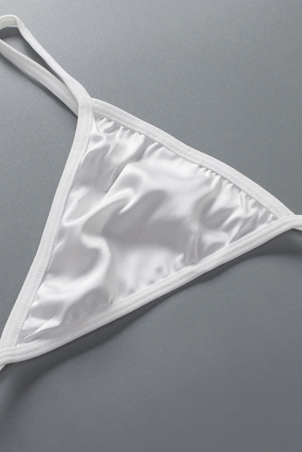 White Lace Hollow Out Satin Babydoll - Image 23
