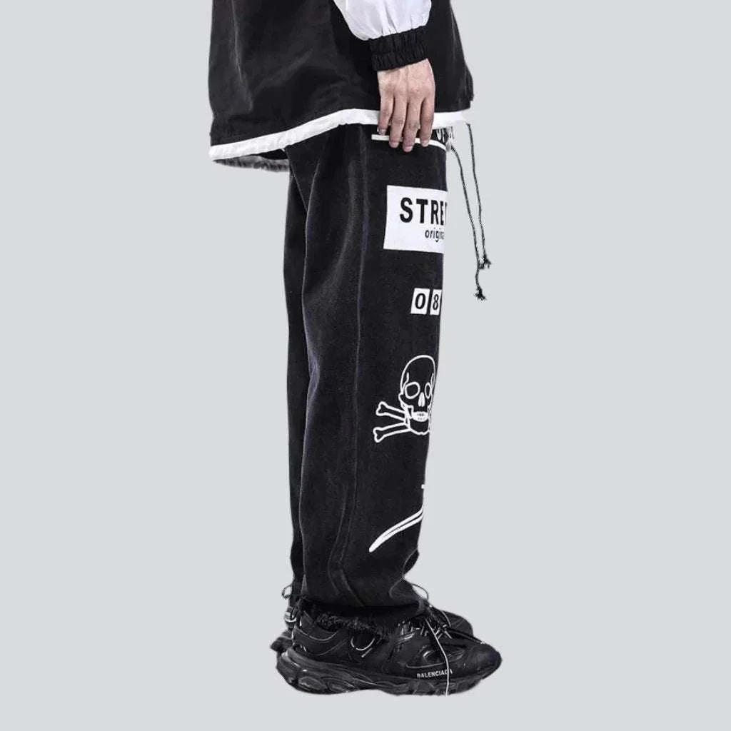 White printed baggy men's jeans - Image 4