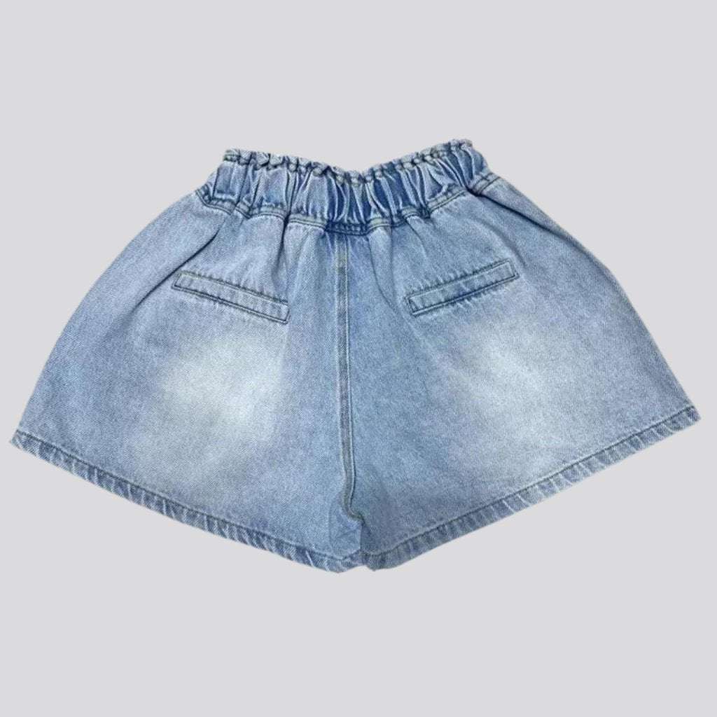 Wide flower embellished denim shorts - Image 3