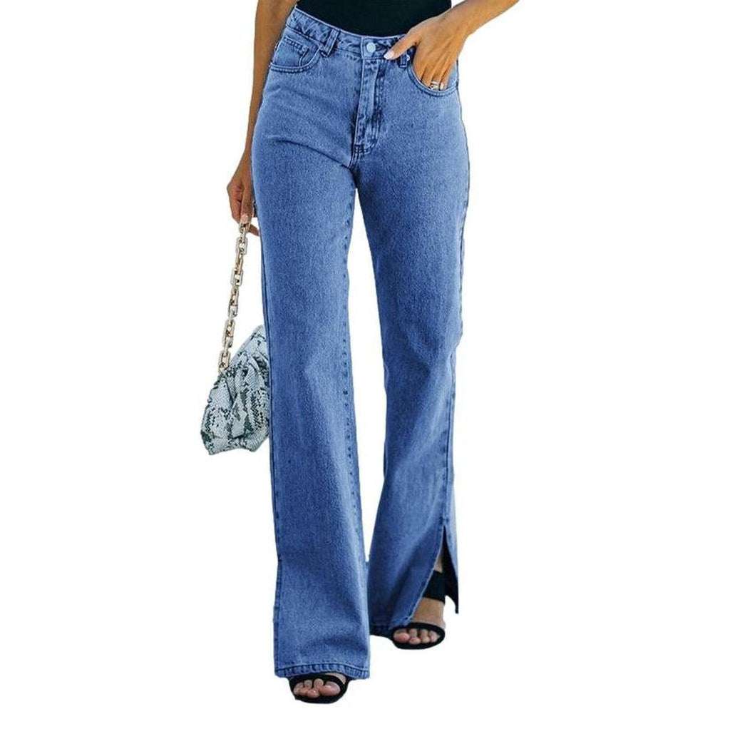 Wide leg bottom slit jeans - Image 3