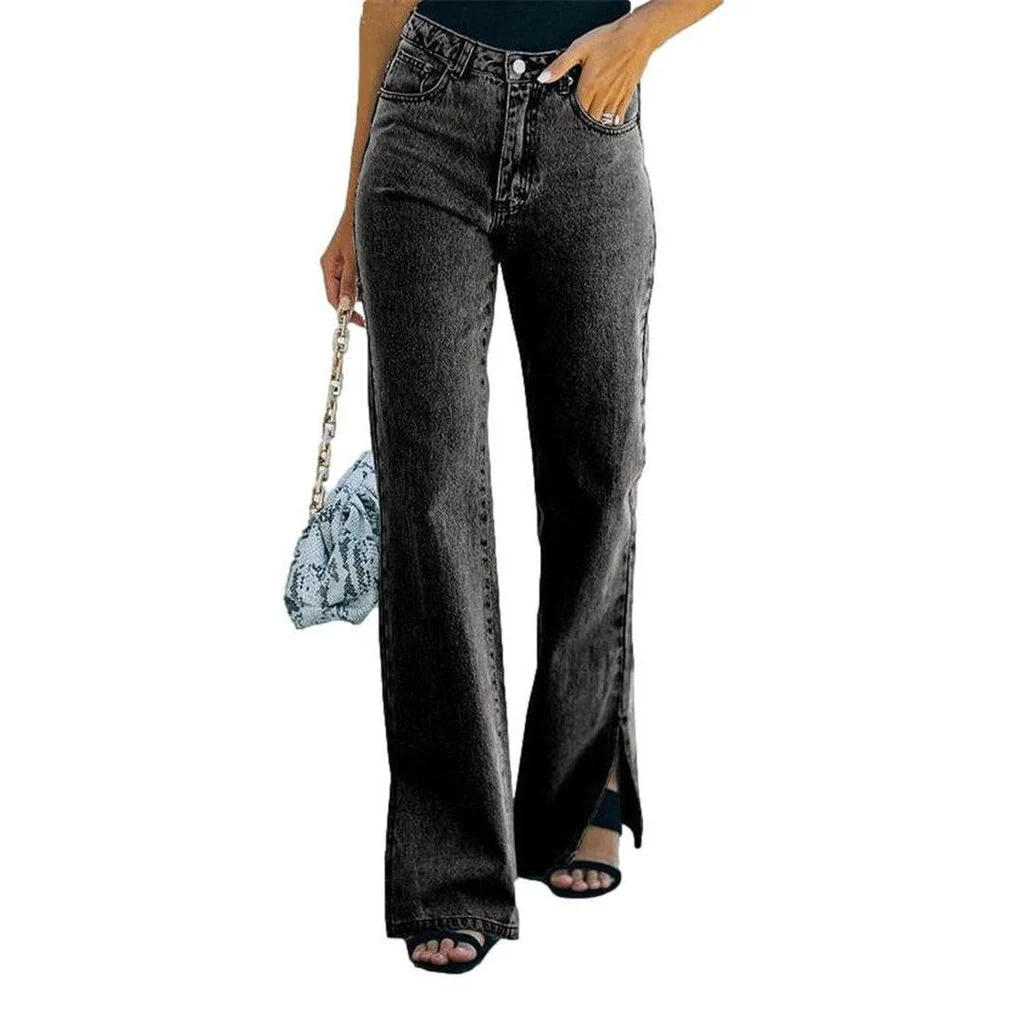 Wide leg bottom slit jeans - Image 4