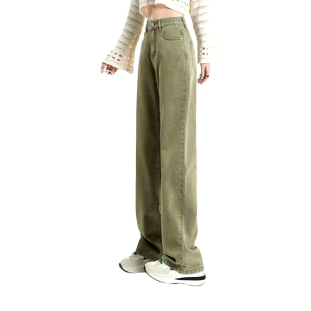 Wide-leg color women's jeans - Image 2