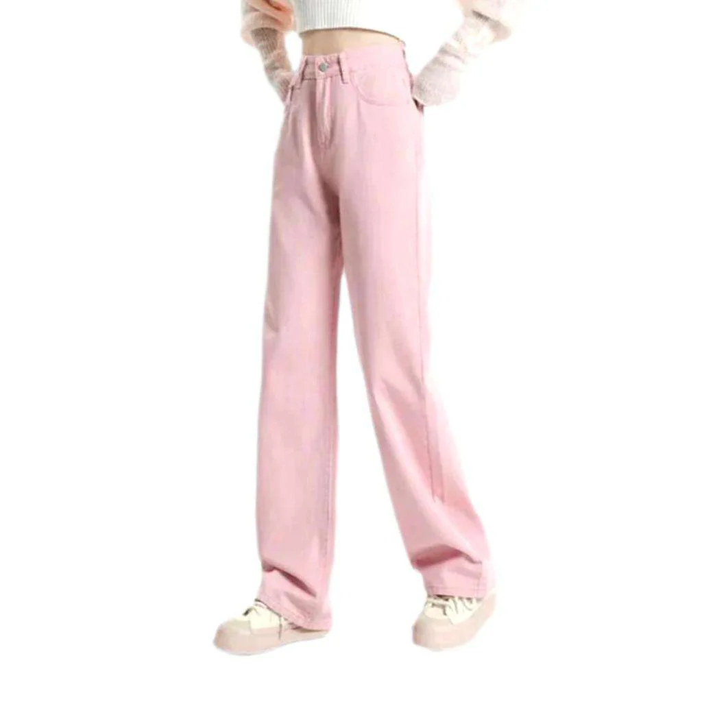 Wide-leg color women's jeans - Image 3