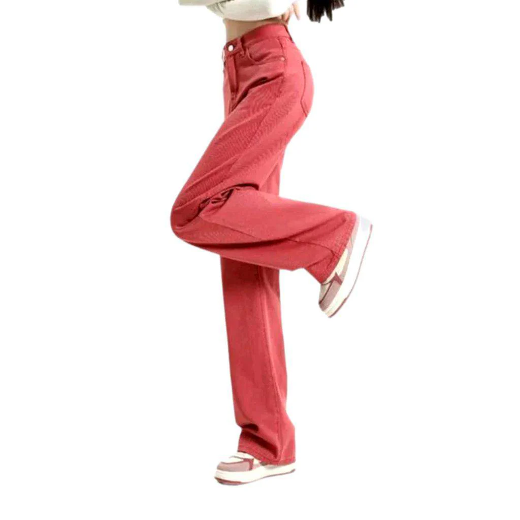 Wide-leg color women's jeans - Image 4