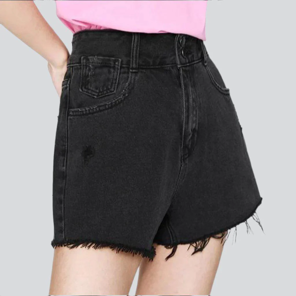 Wide-leg cropped denim shorts - Image 9