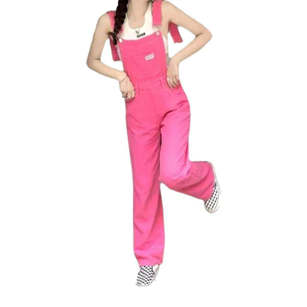 Wide-leg denim jumpsuit for ladies - Image 2