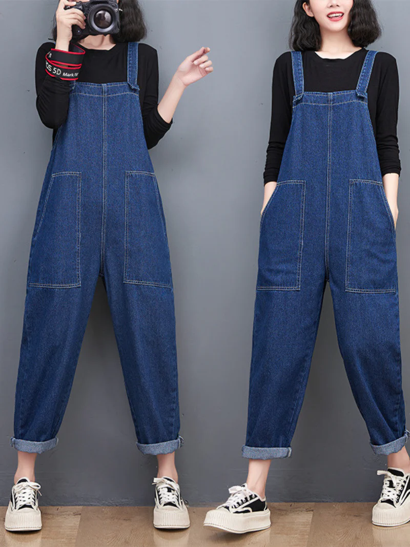 Wide Leg Denim Overalls For Women/Casual Jumpsuit/Summer Spring Jumpsuit - Image 2