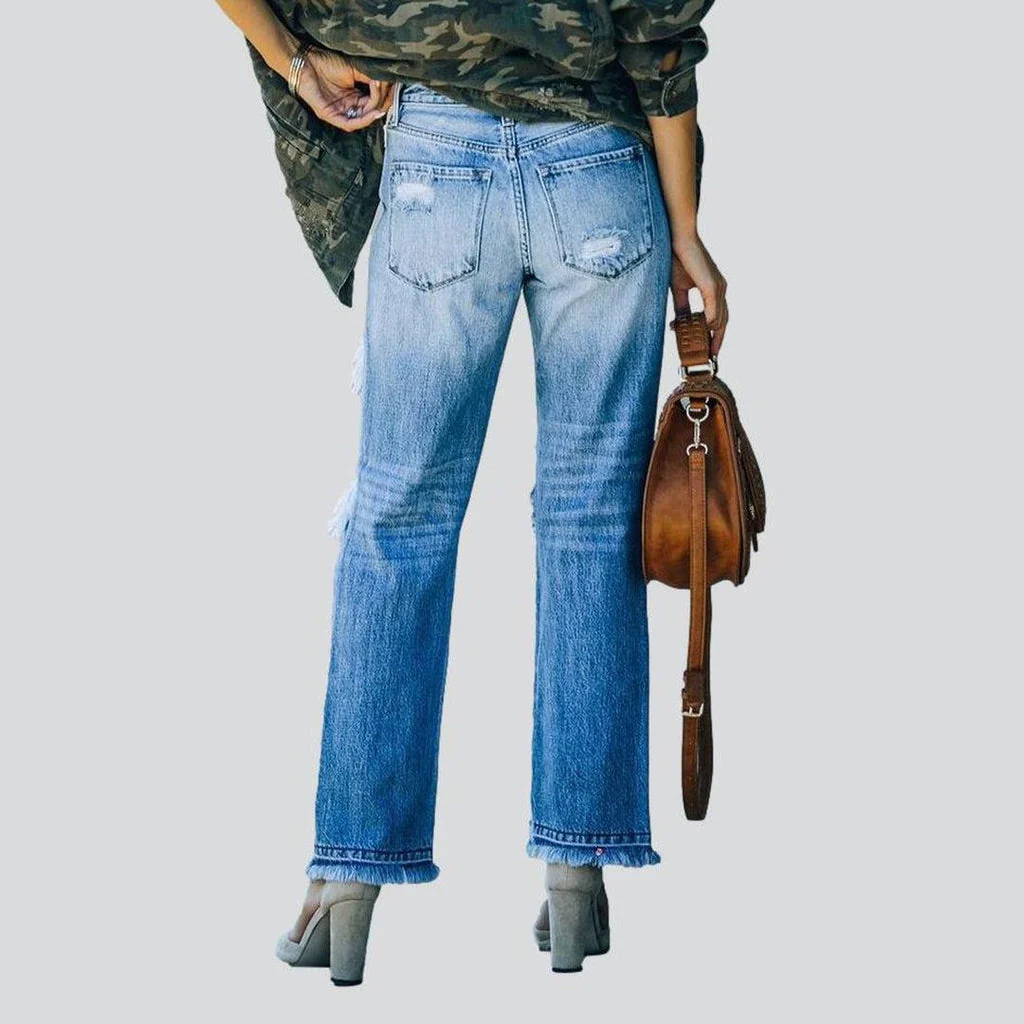 Wide leg distressed jeans - Image 4