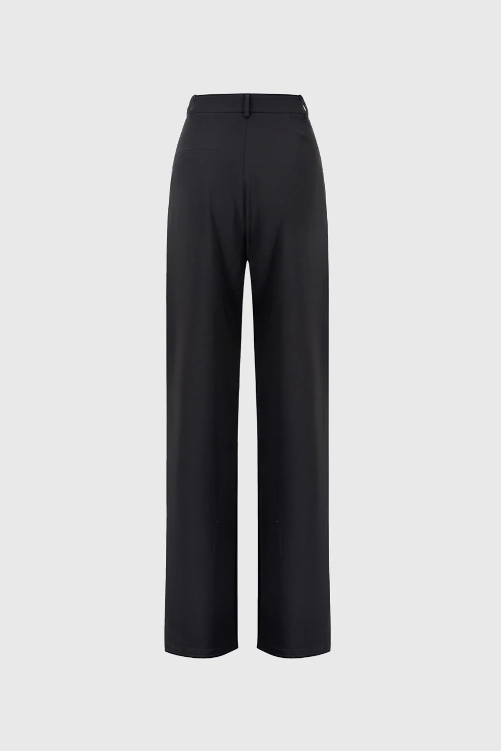 Wide Leg Pleated Trousers - Black - Image 2