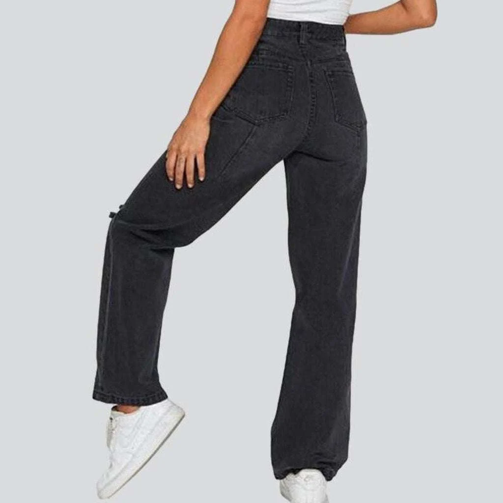 Wide leg ripped knees jeans - Image 4