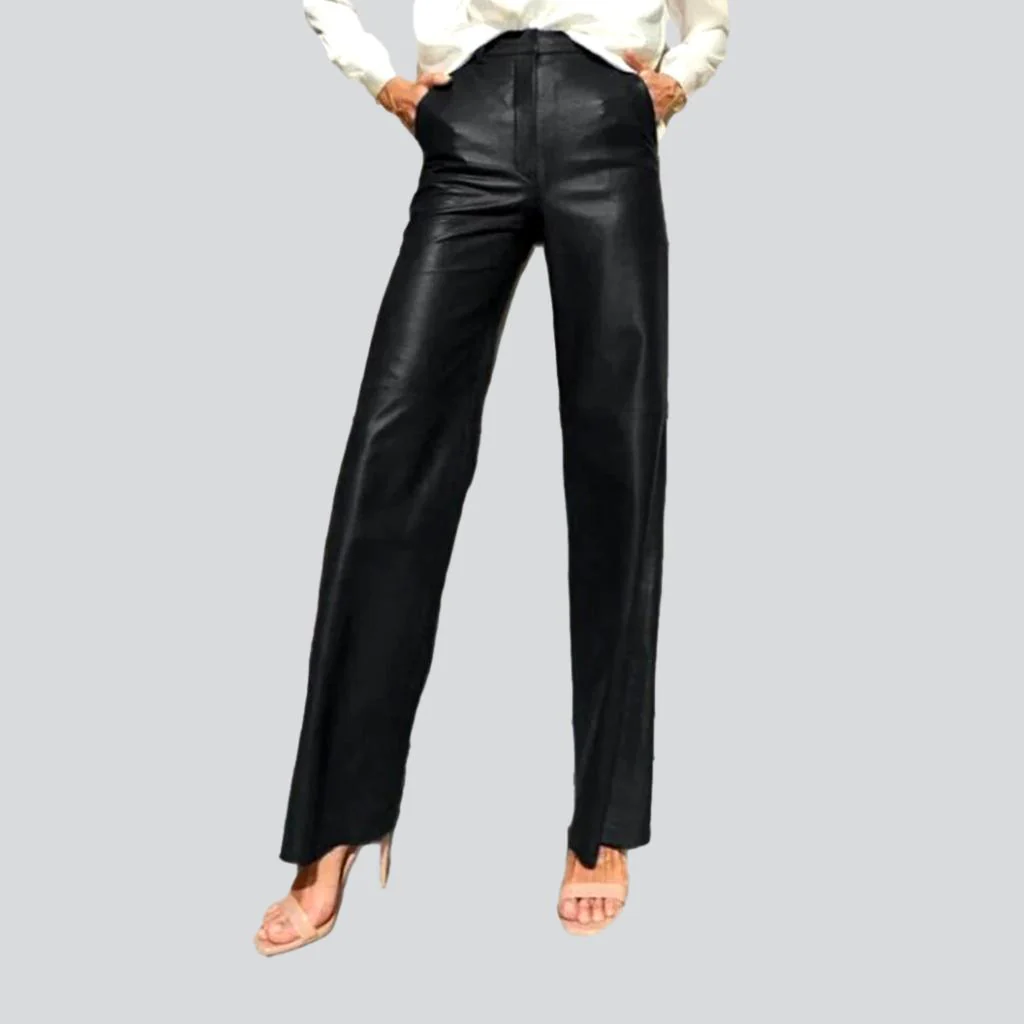 Wide-leg wax jean pants for ladies - Image 10