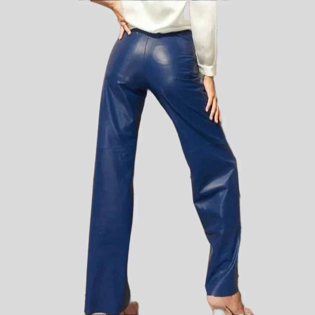 Wide-leg wax jean pants for ladies - Image 12