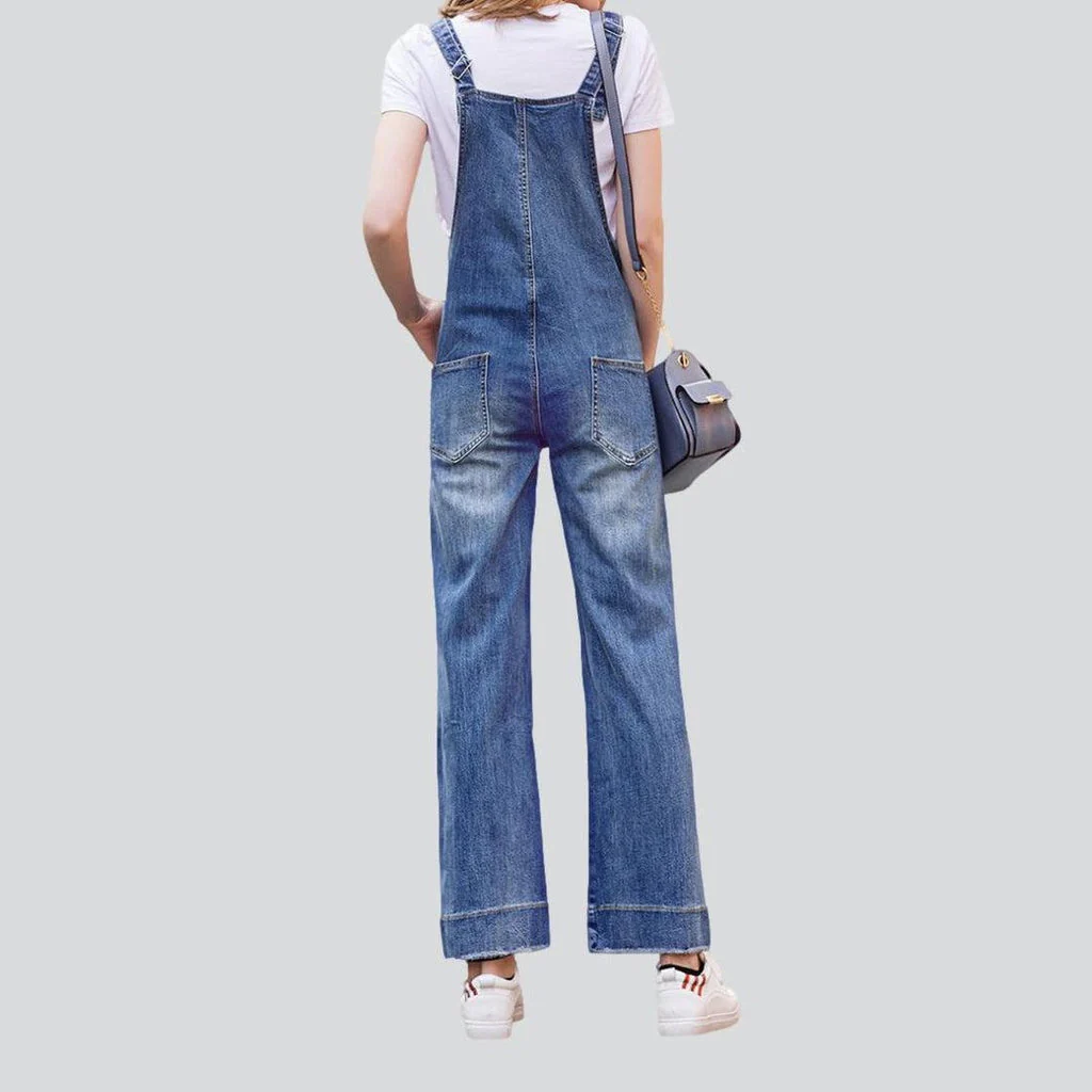 Wide-leg women's denim jumpsuit - Image 4