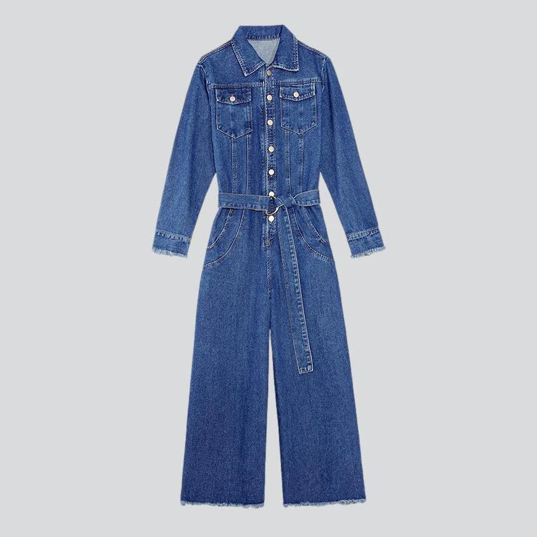Wide-leg women's denim overall - Image 4