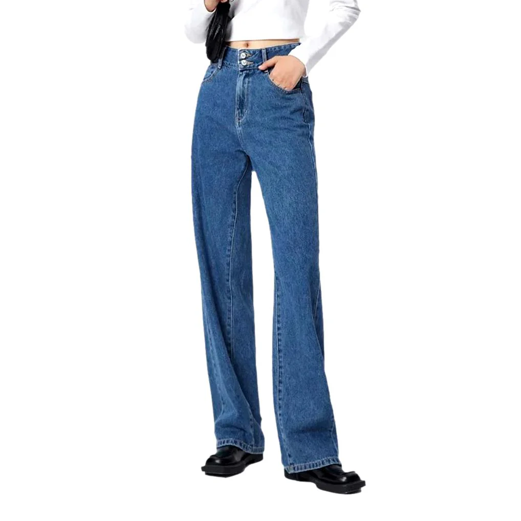 Wide-leg women's denim pants - Image 3