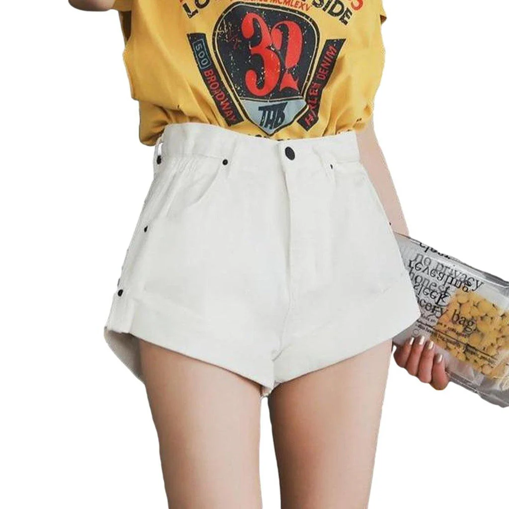 Wide-leg women's jeans shorts - Image 3