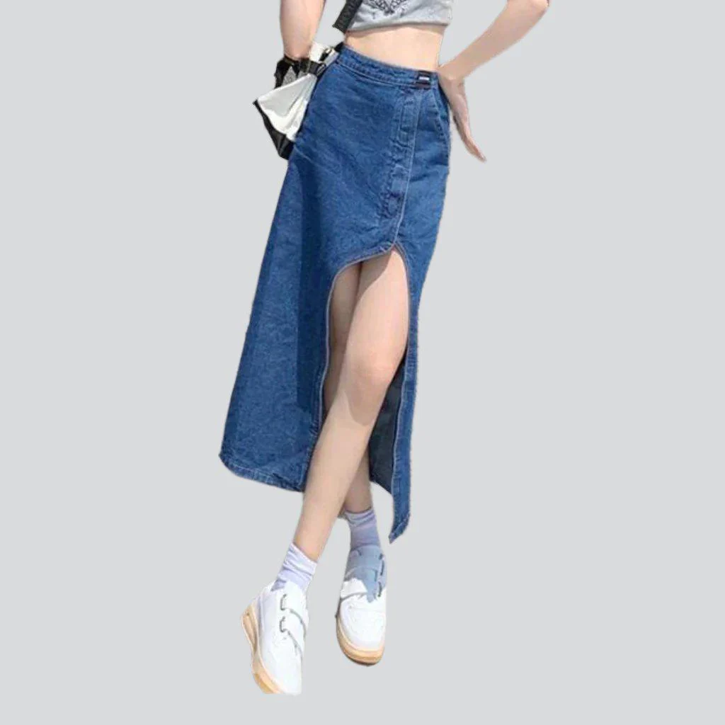Wide slit women's denim skirt - Image 7