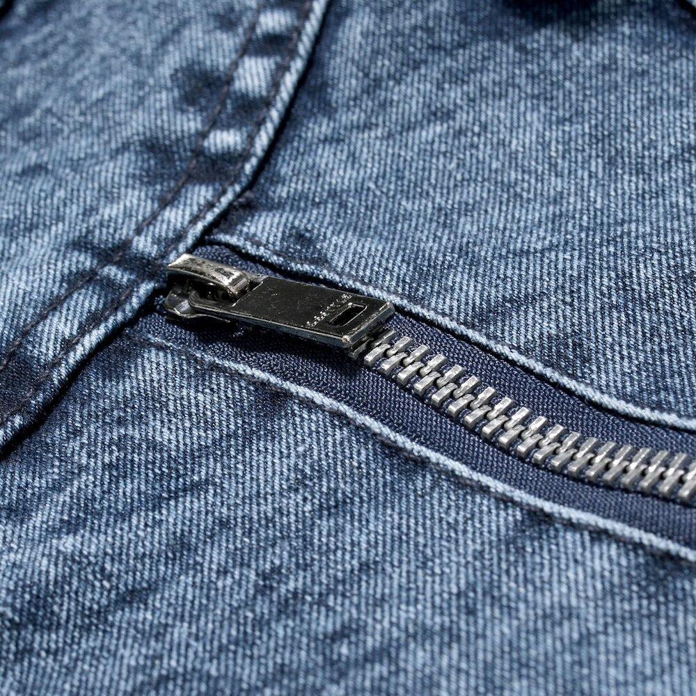 Winter men's moto denim jacket - Image 7