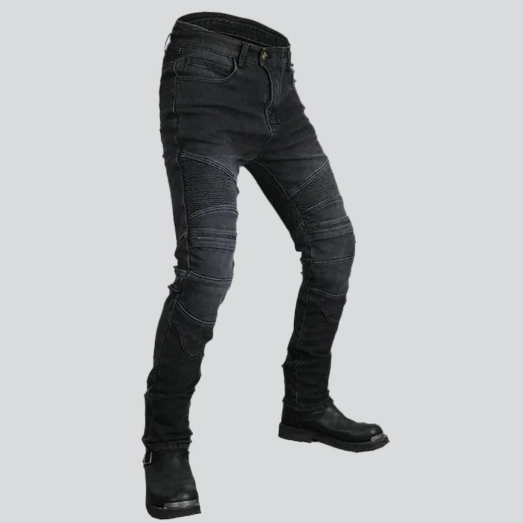 Winter velvet men's biker jeans - Image 3