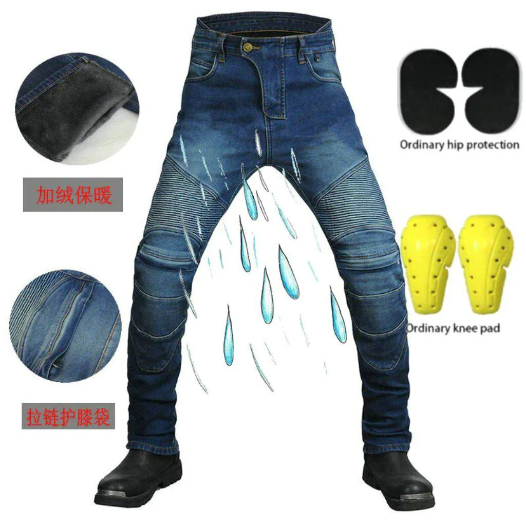 Winter waterproof men's biker jeans - Image 2