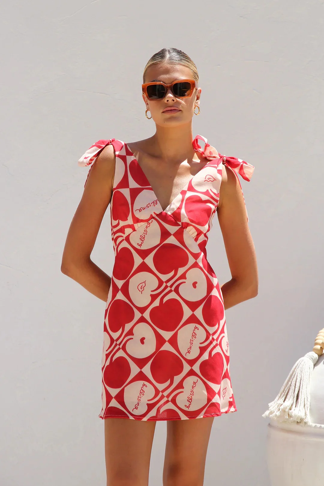 With Bow Shoulder Summer Vacation Mini Dress - Image 4