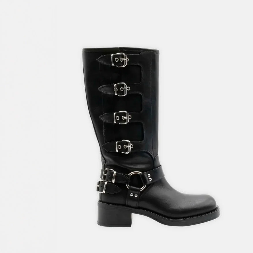 High Knee Boots with Belts