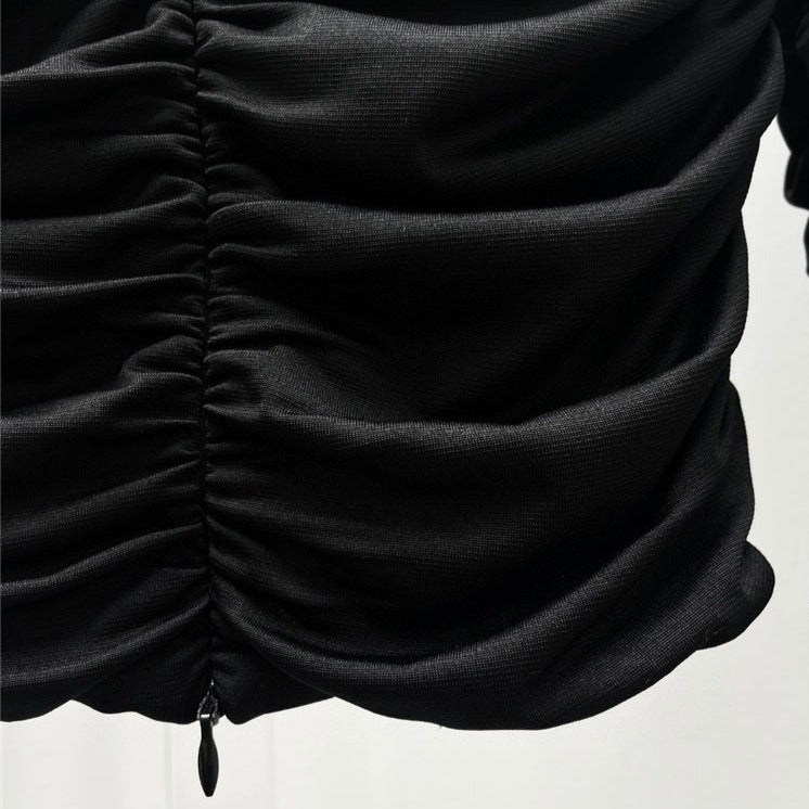 JUNKO FLowER RUCHED Hollow Out Long Sleeve TOP - Image 13