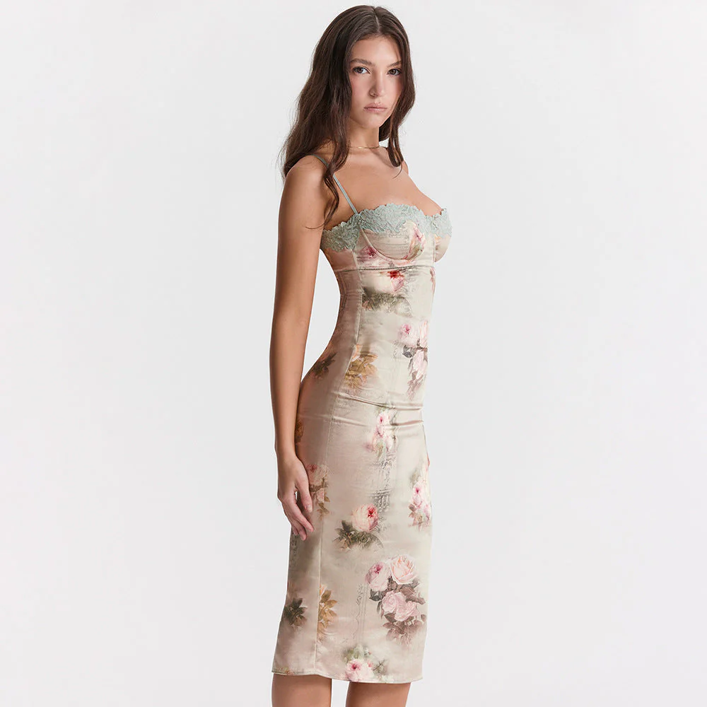 KATHA Lace PRINTED STRAPS MAXI Dress - Image 14