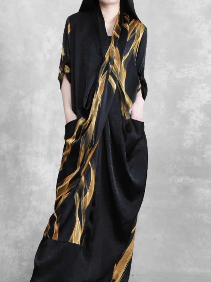 Women' stylish long beautiful skirt v-neck maxi dress - Image 3