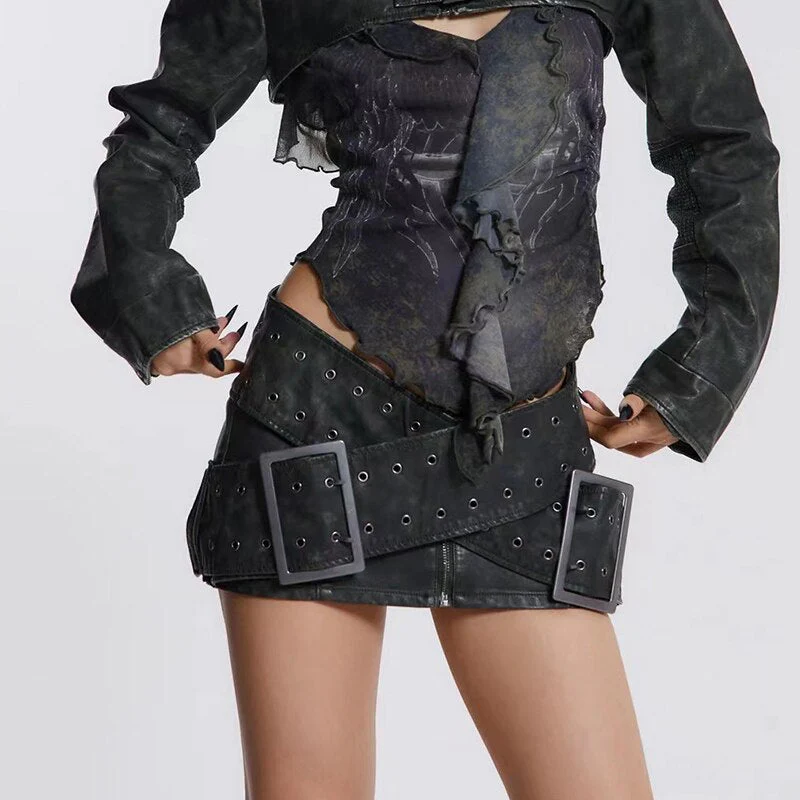 Baylor Belts Low Waist Mini Skirt - Image 3