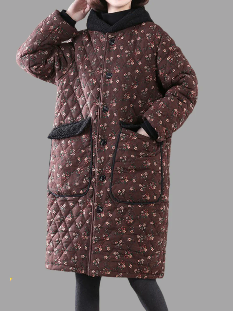 Loose Short Coat with Pocket Midi-Length Button Coat for Women - Image 4