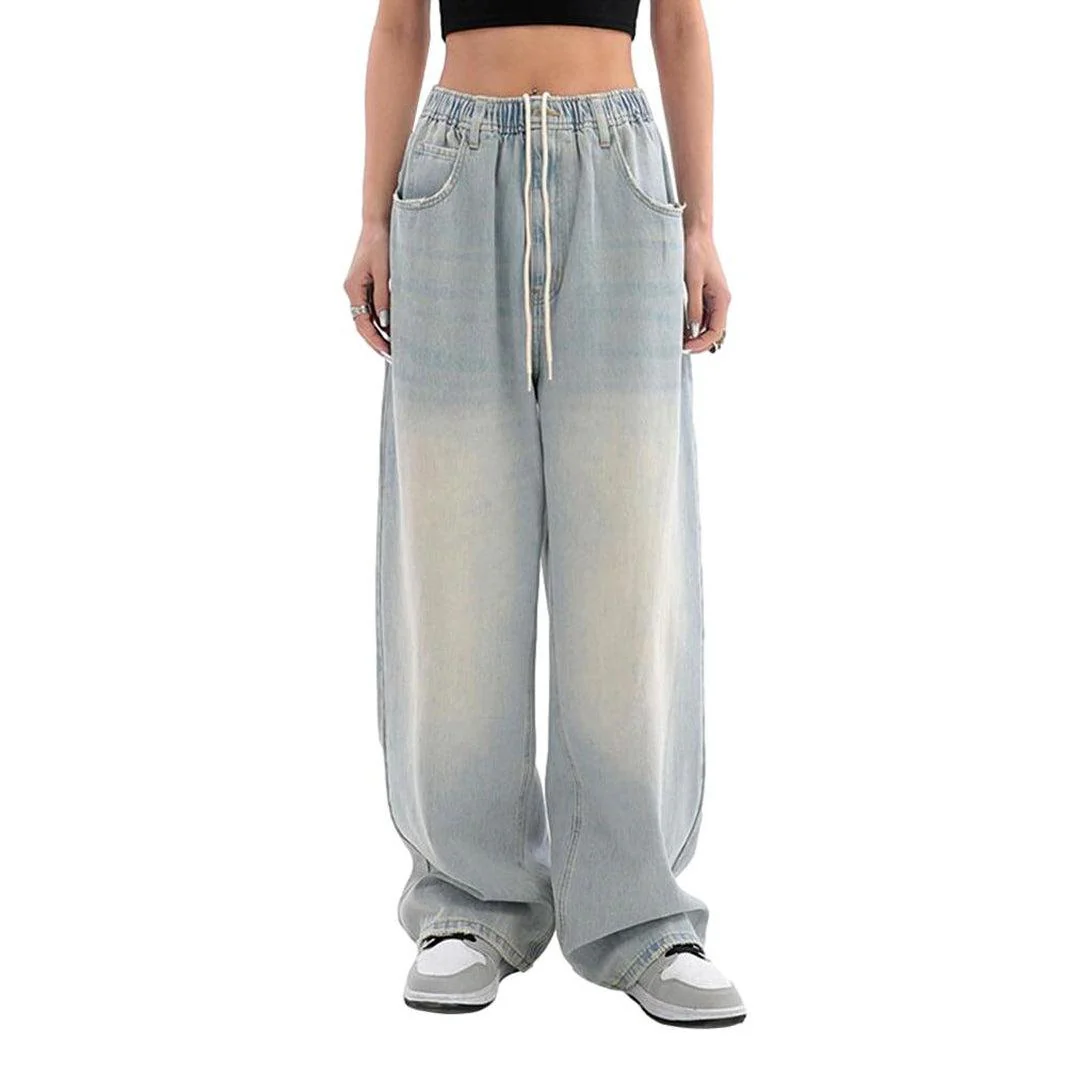 Women's baggy jeans with drawstrings - Image 3