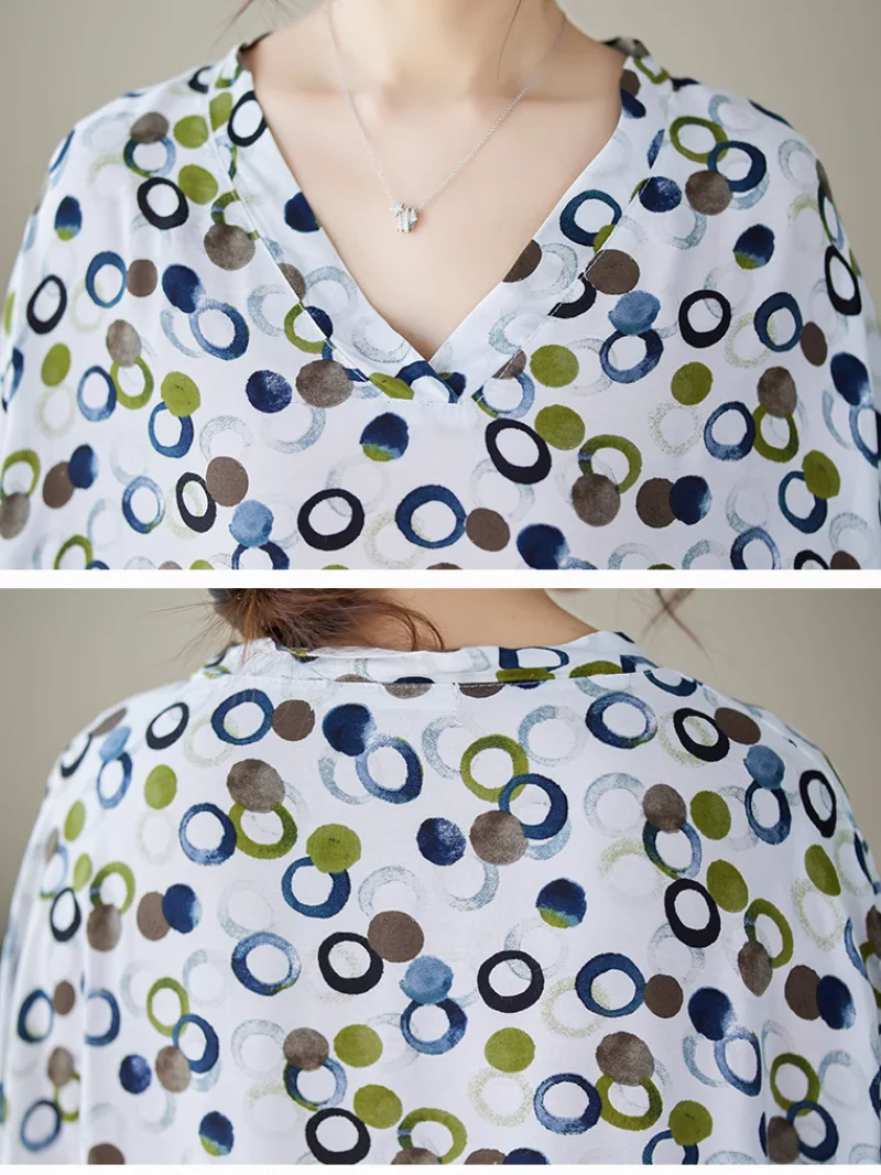 Beach Big Dots V-neck Printed Kaftan dress - Image 4