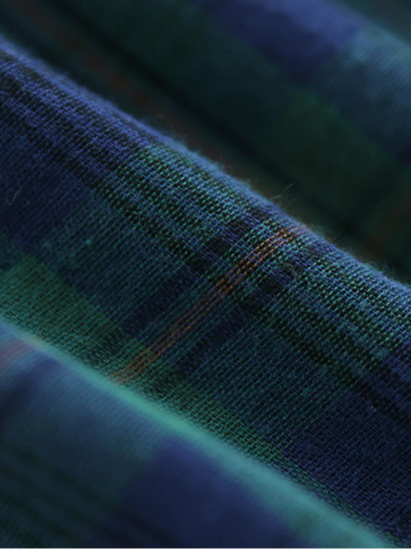 Cardigan Loose Cotton Lining Check Pattern Shirt - Image 4