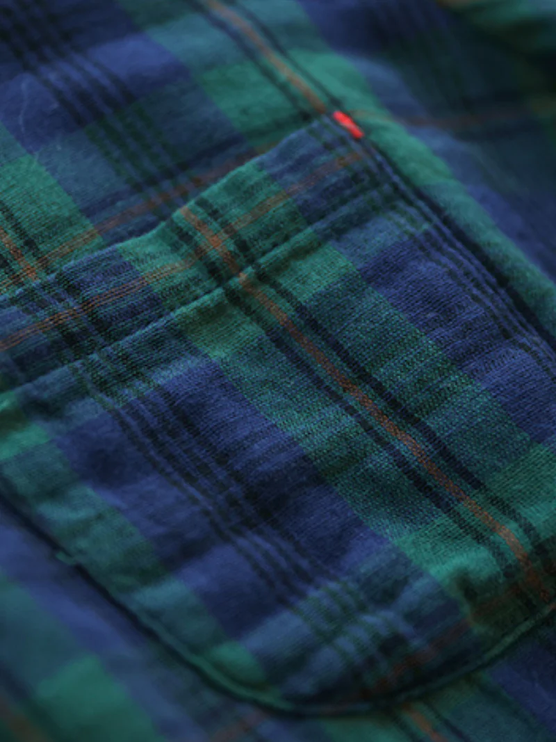 Cardigan Loose Cotton Lining Check Pattern Shirt - Image 5
