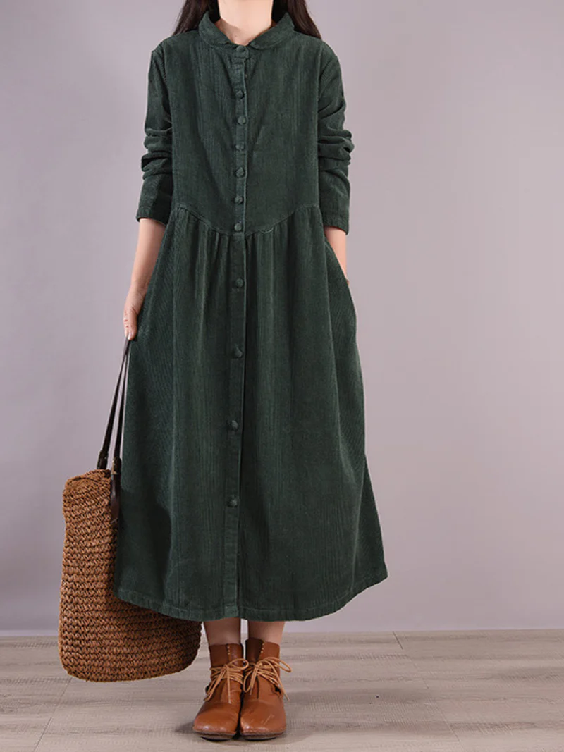 Casual Loose Midi Dress, Formal Button Midi Dress, Little Women Dresses, Midi Dresses - Image 2